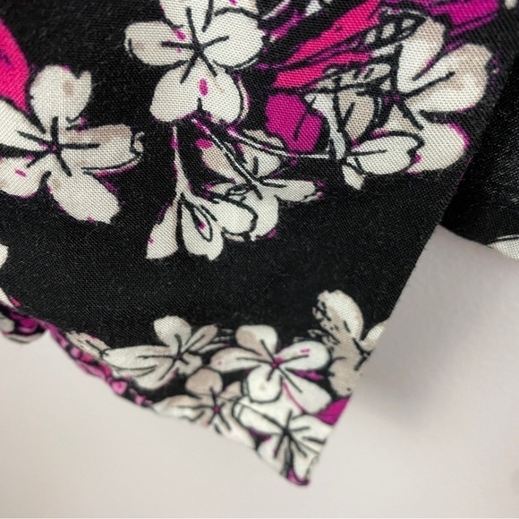 Long Tall Sally Floral 3/4 Sleeves Kimono Size 8 Black White Pink - Picture 8 of 10